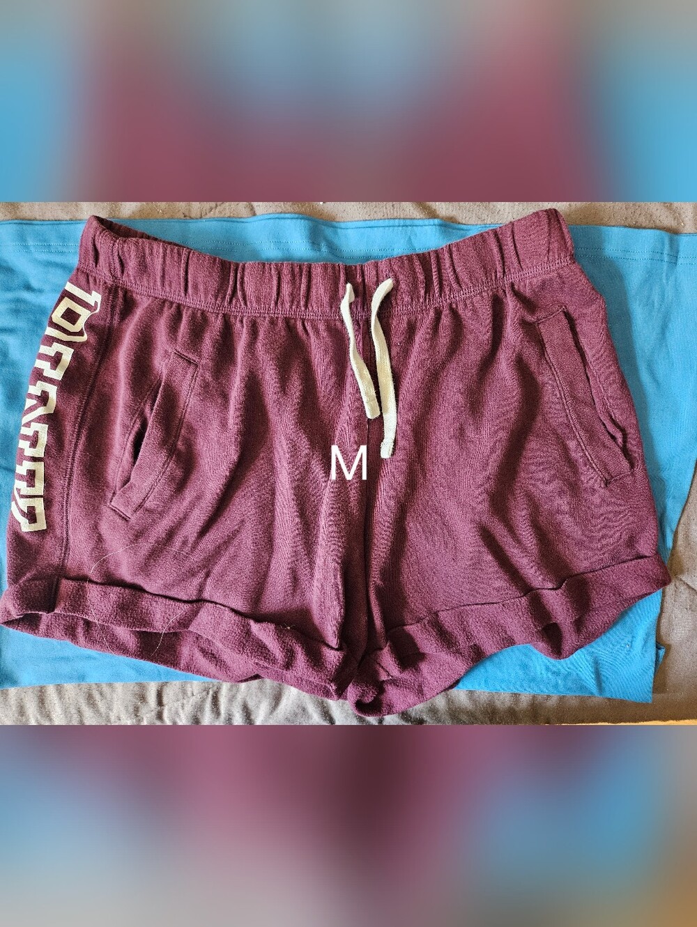 PINK Victoria's Secret Maroon Drawstring Lounge Shorts
